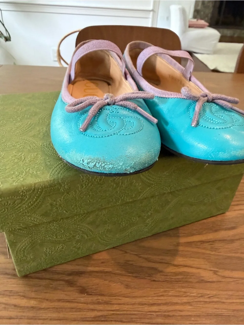Gucci Kids Leather Mary Jane Ballet Flats – Size EU 26